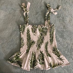 H&M Palm Leaves Peplum Top
